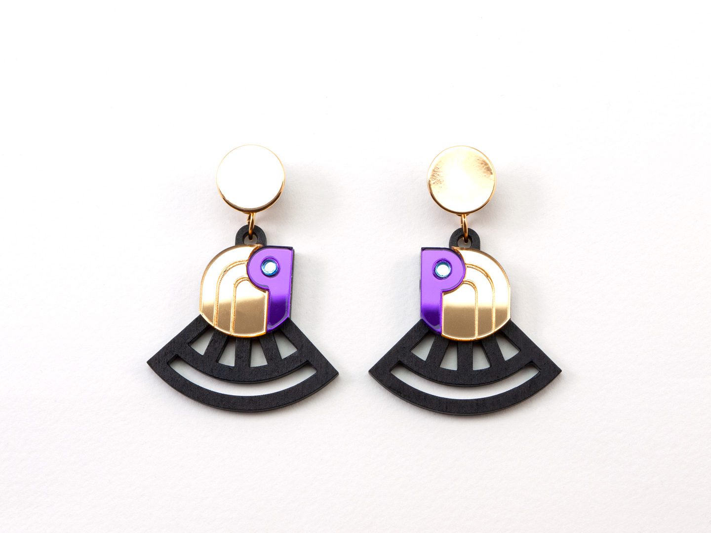 Art Deco Earrings - FORM070 RA Stud Earrings - Various Colours