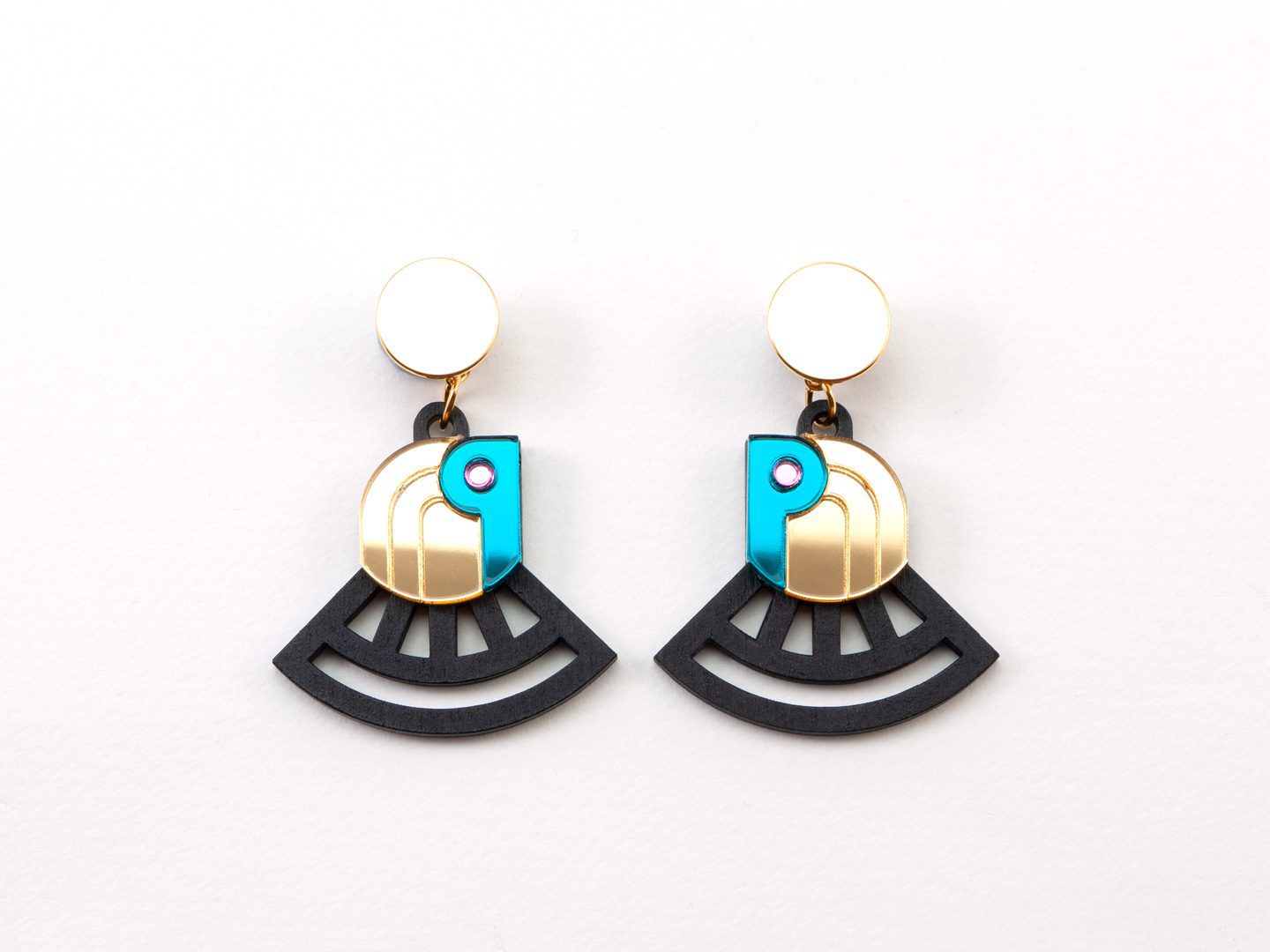 Art Deco Earrings - FORM070 RA Stud Earrings - Various Colours