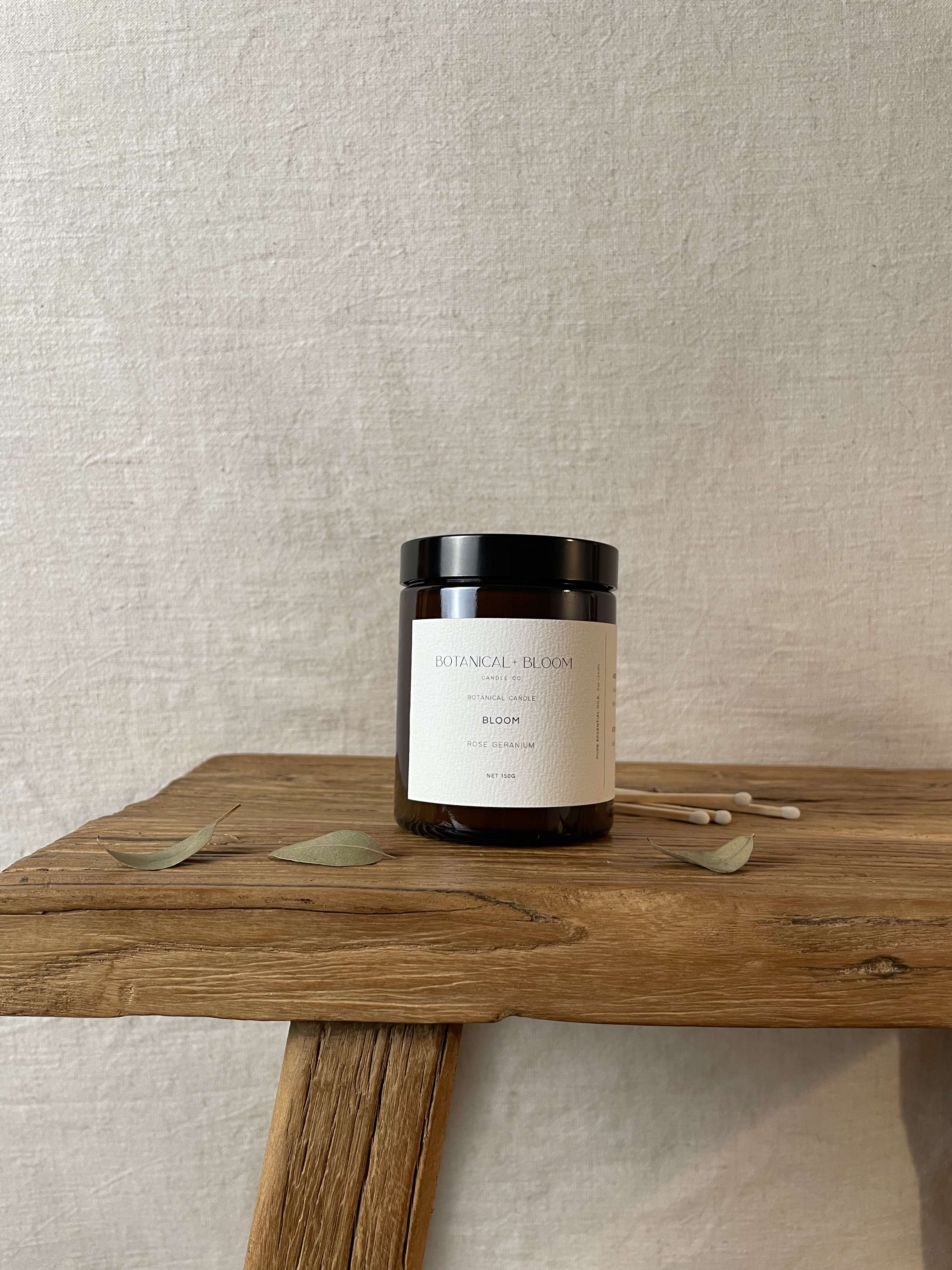 Bloom Candle -Rose Geranium