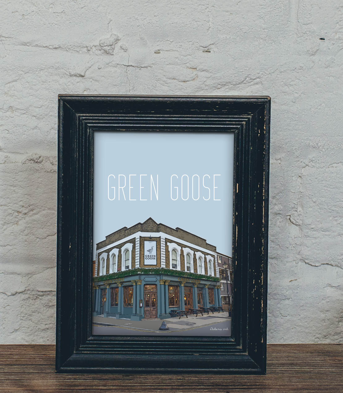 Green Goose Pub, Bow - Art Print