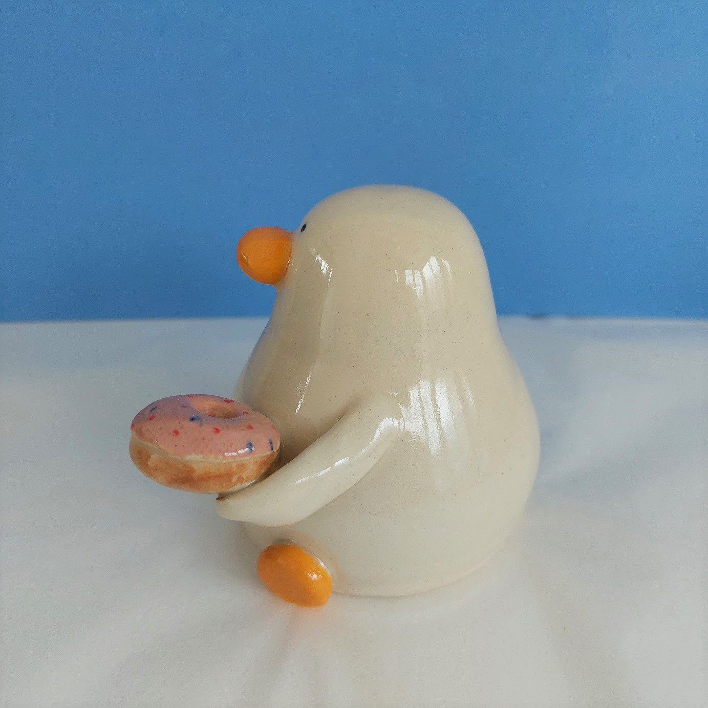 Duncan Doughnuts - Handmade Ceramic Duck