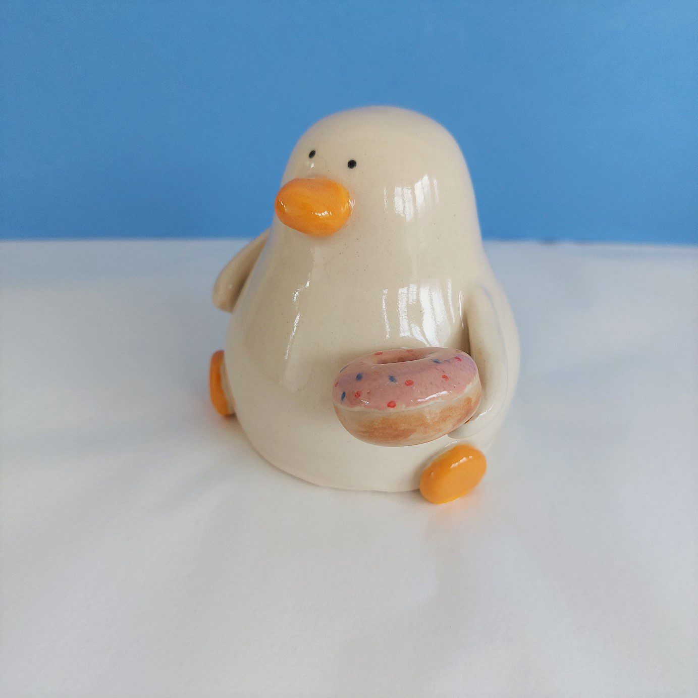 Duncan Doughnuts - Handmade Ceramic Duck