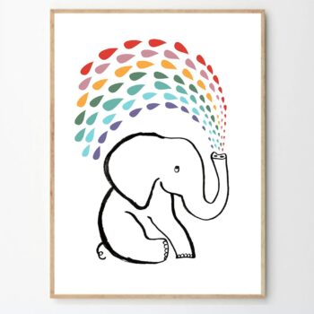 Elephant Rainbow Print
