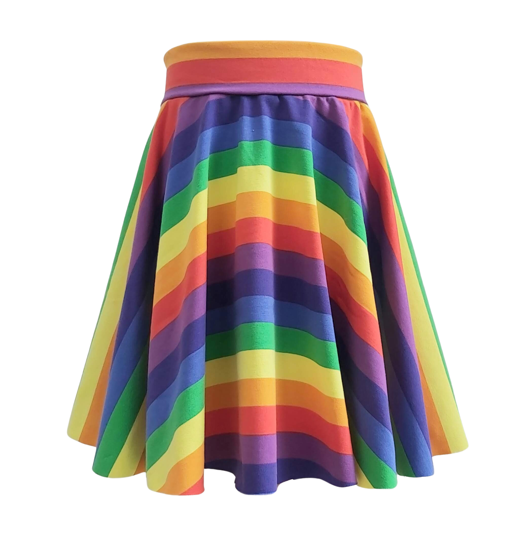 Rainbow jersey circle skirt