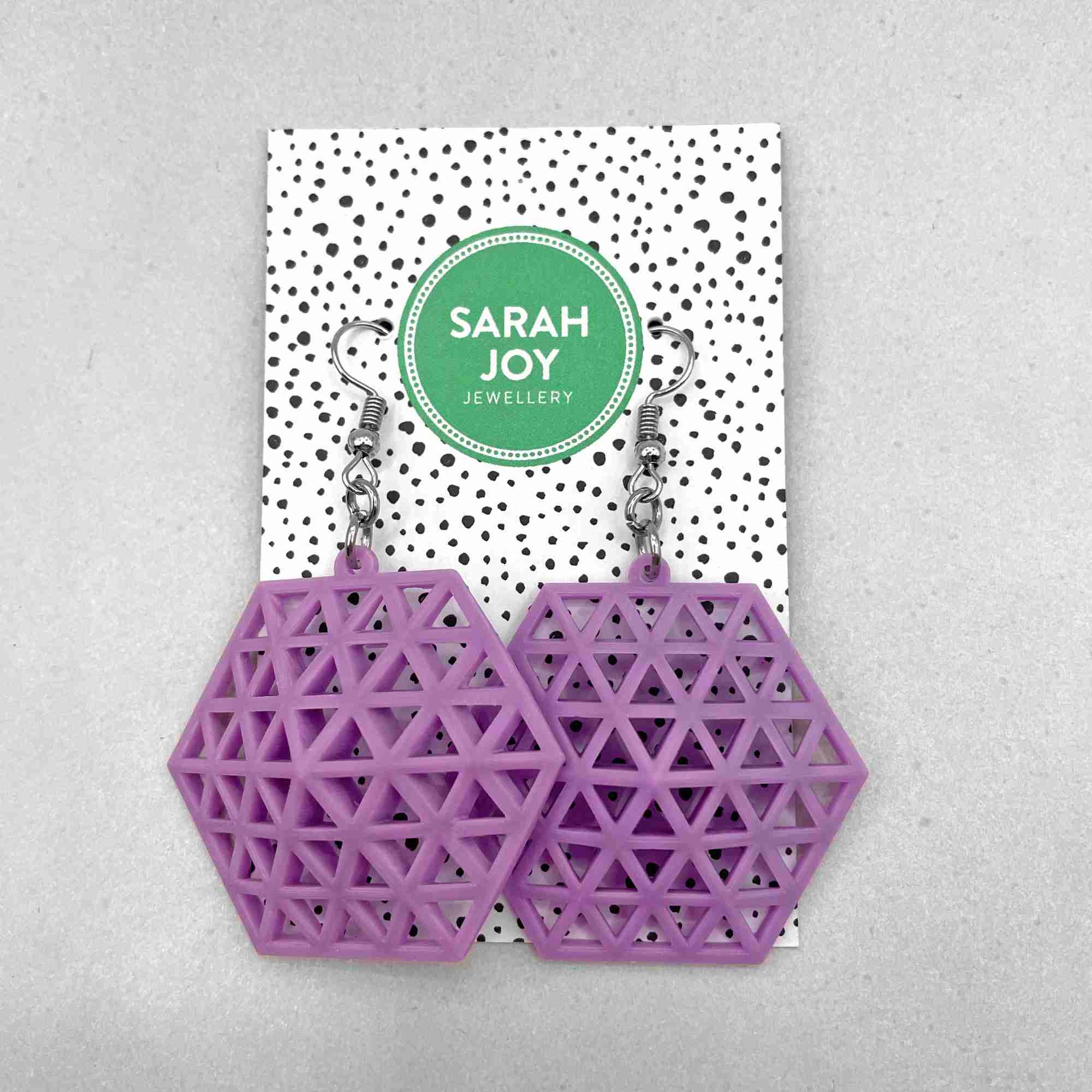 Large Geometric Circle Earrings