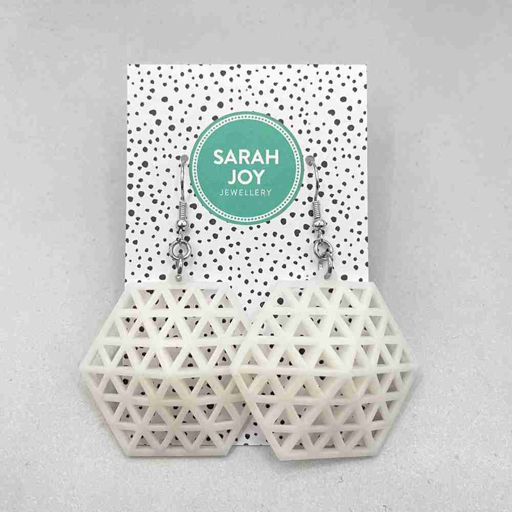 Large Geometric Circle Earrings