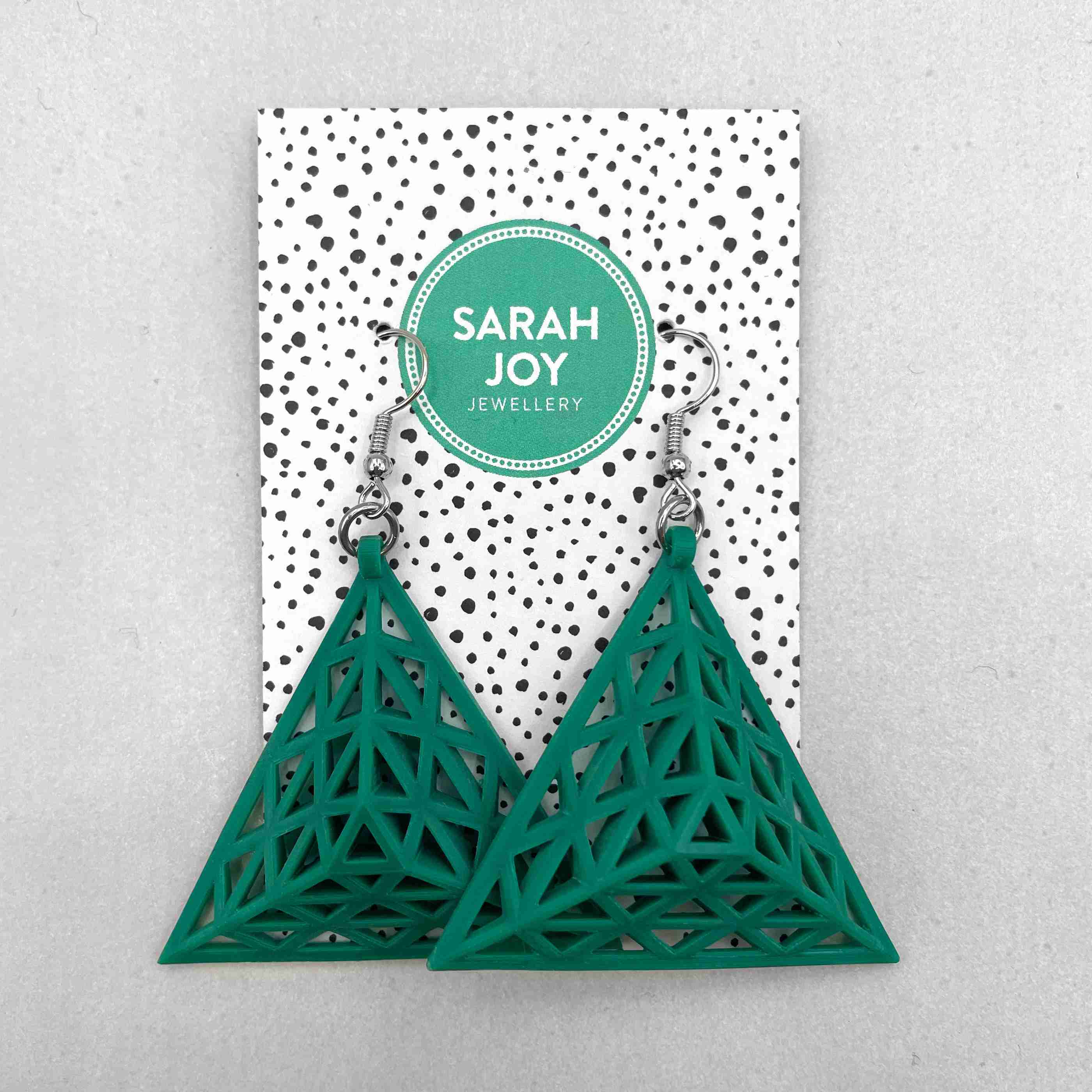 Large Geometric Triangle Earrings