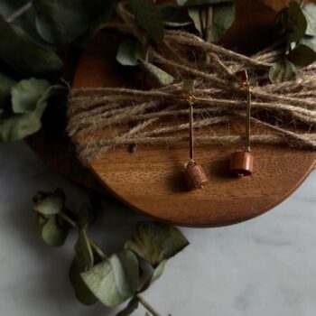 Promise Wooden Pillar Earrings