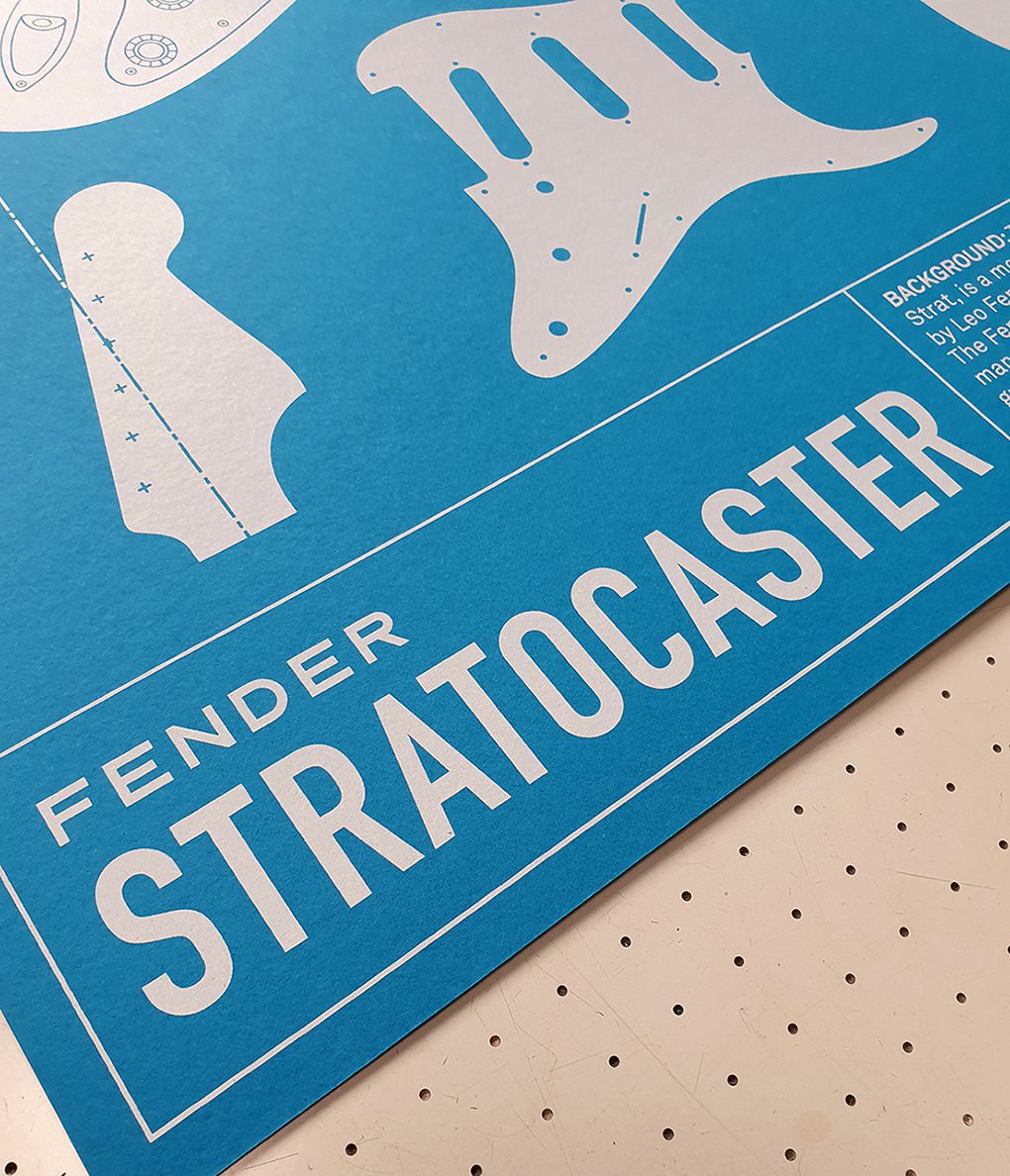 Fender Stratocaster Guitar Screen Print