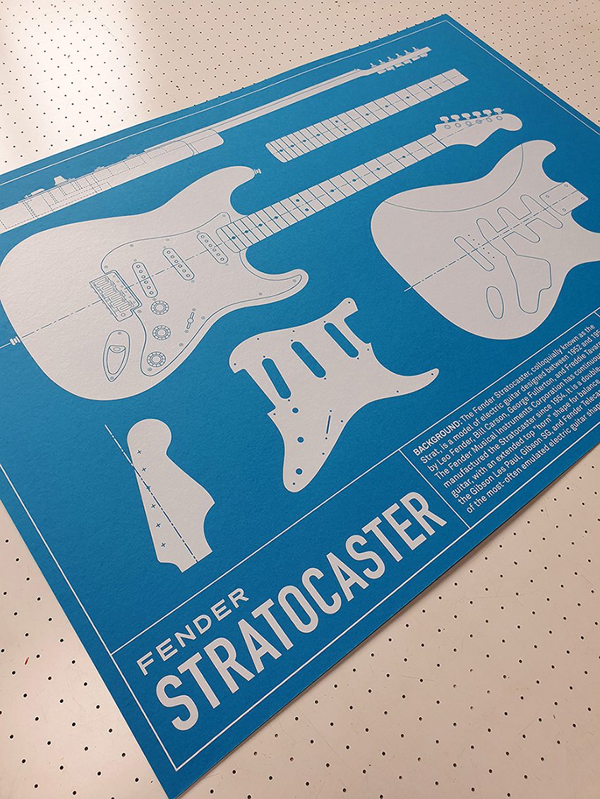 Fender Stratocaster Guitar Screen Print