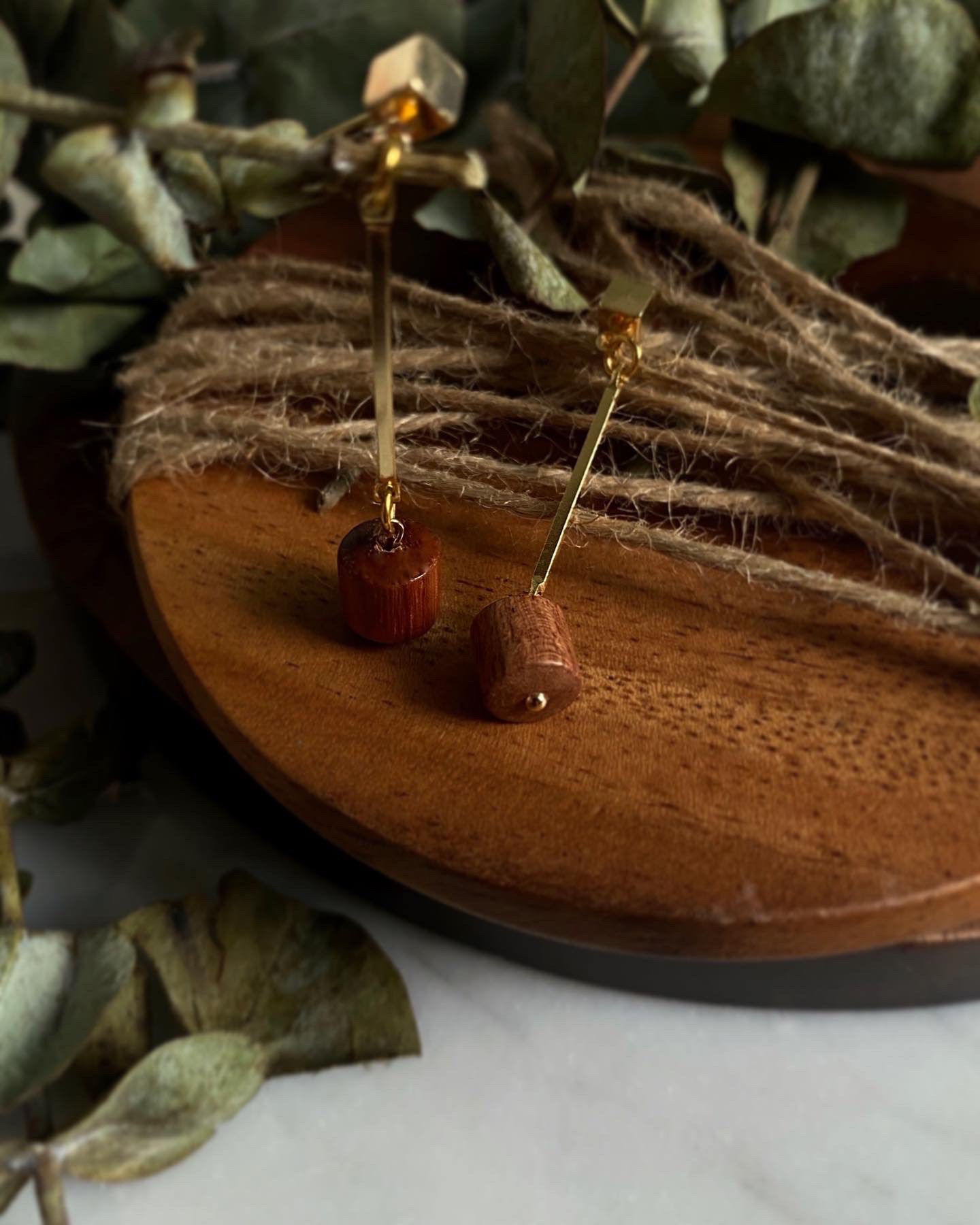 Promise Wooden Pillar Earrings
