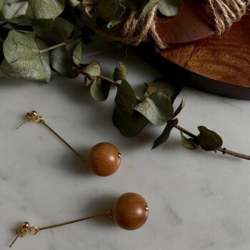 PYBC Wooden Ball Earrings