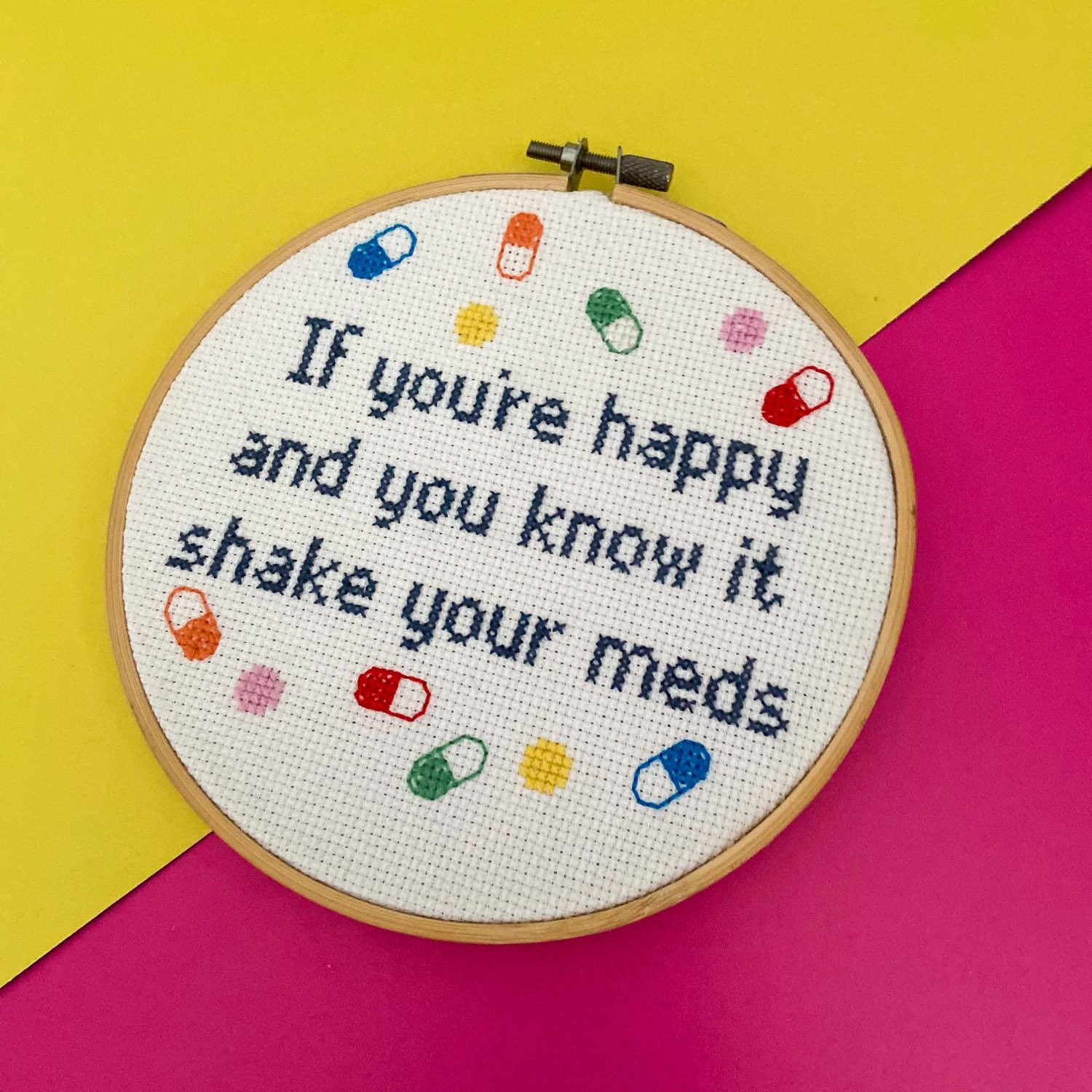 Shake Your Meds Cross Stitch Kit