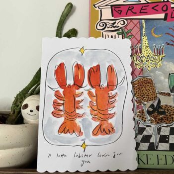 A lotta Lobster Lovin' for you - Hand Painted card