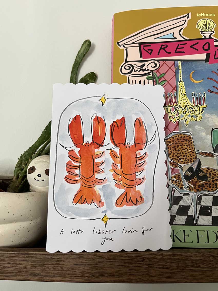 A lotta Lobster Lovin' for you - Hand Painted card