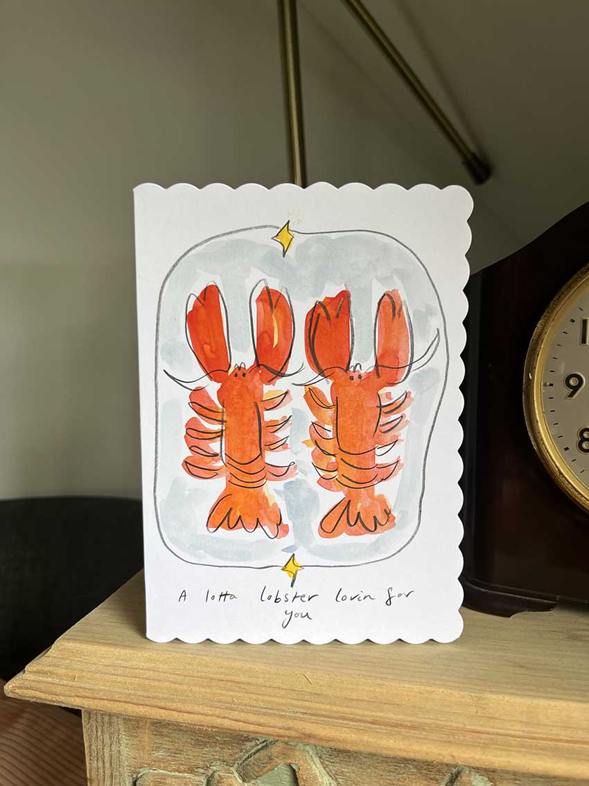 A lotta Lobster Lovin' for you - Hand Painted card