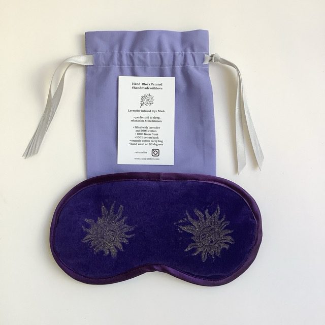 Purple Sun and Moon Velvet Lavender Infused Eye Mask