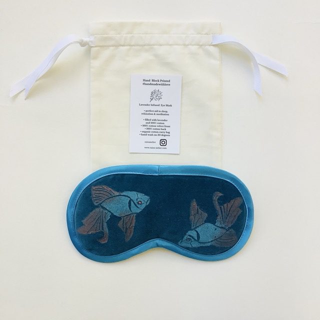 Teal Velvet Koi Fish lavender infused eye mask