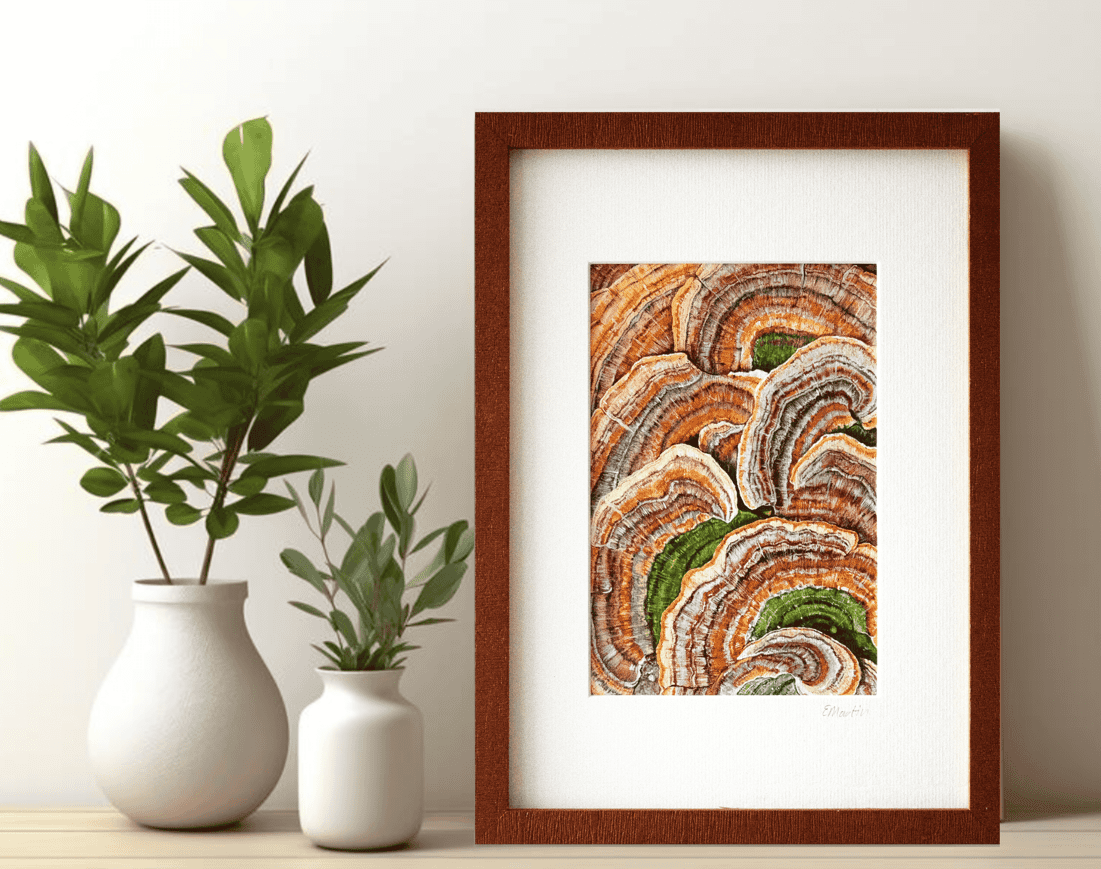 Yellow Turkey Tail Mushroom Print