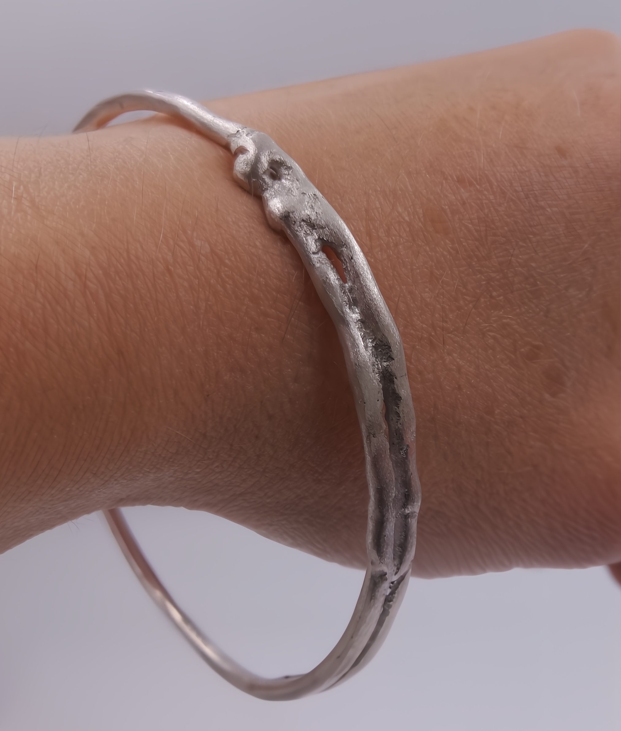 Molten Silver Bangle