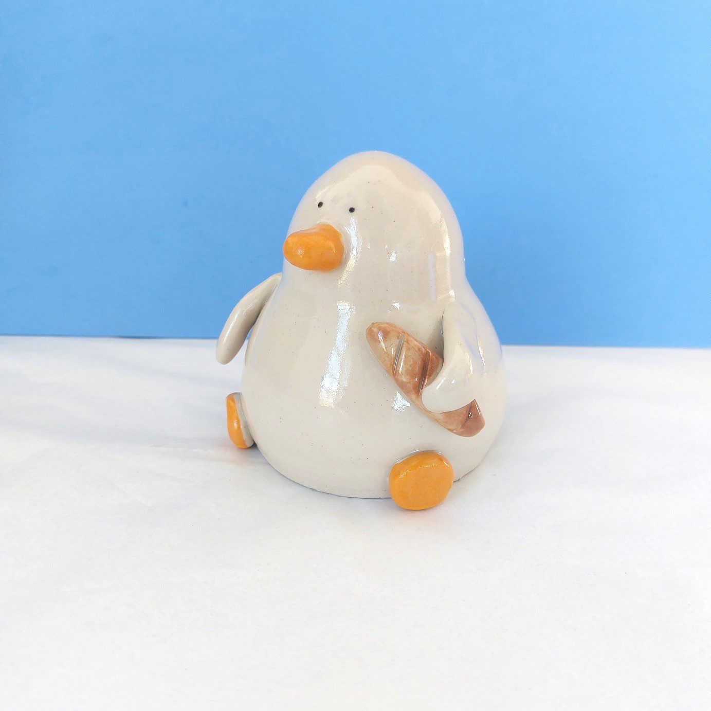 Ed with the Bread - Handmade Ceramic Duck
