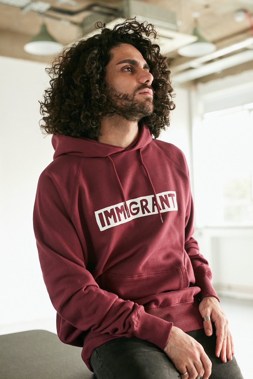 Burgundy Immigrant Hoodie