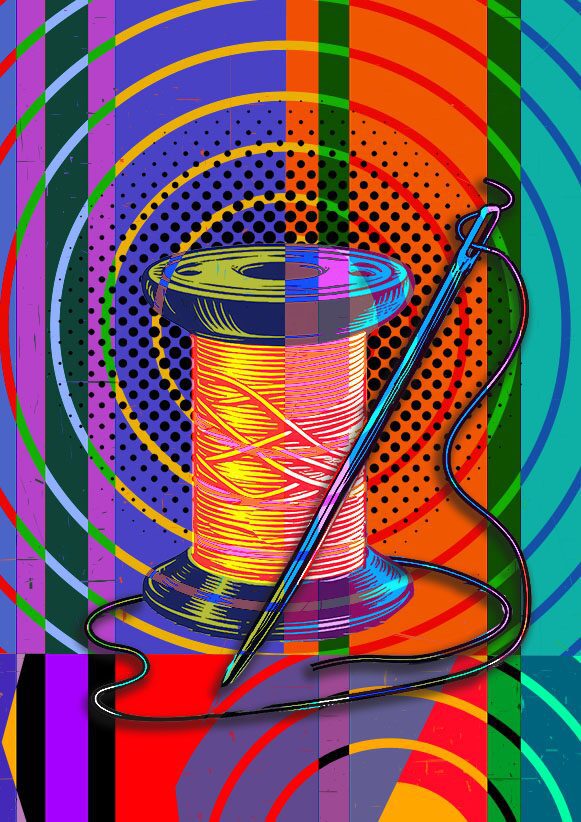 Needle and Thread – Colourful Modern Giclée Print