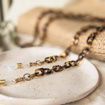 Dainty Oval Tortoiseshell Glasses Chain