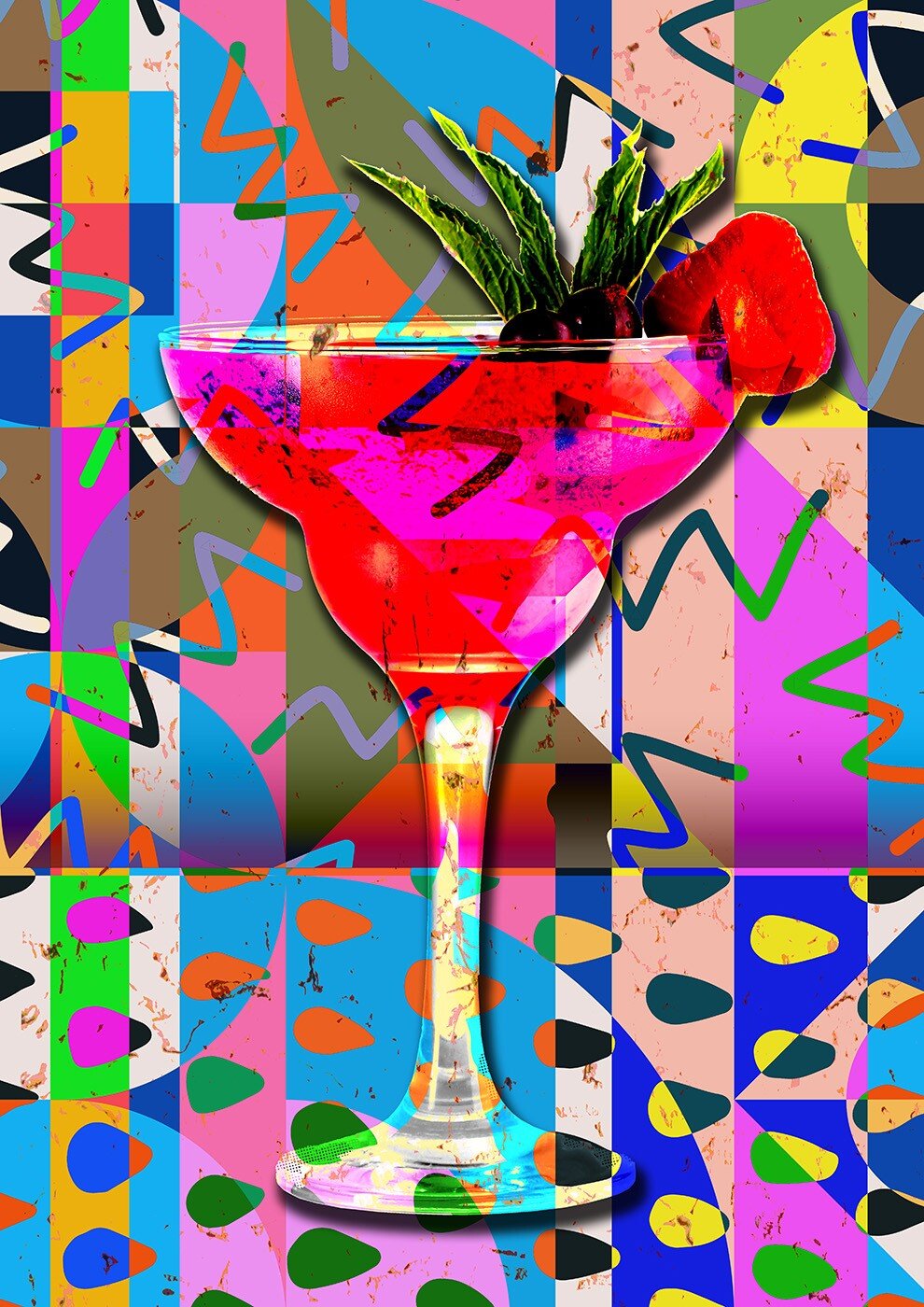 Red Margarita Cocktail - gallery quality print