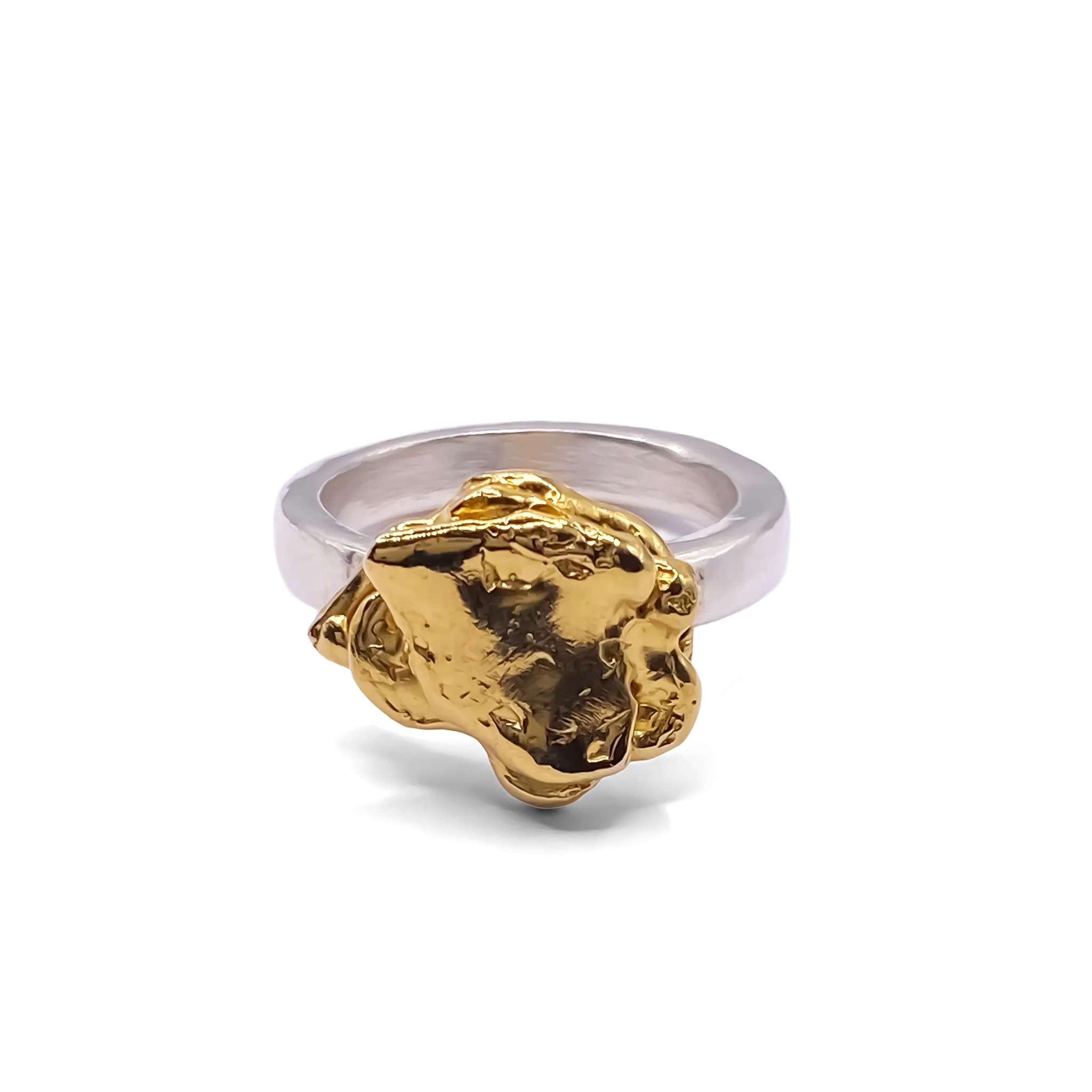 18ct gold vermeil flower ring in jewellery box by MOCA.