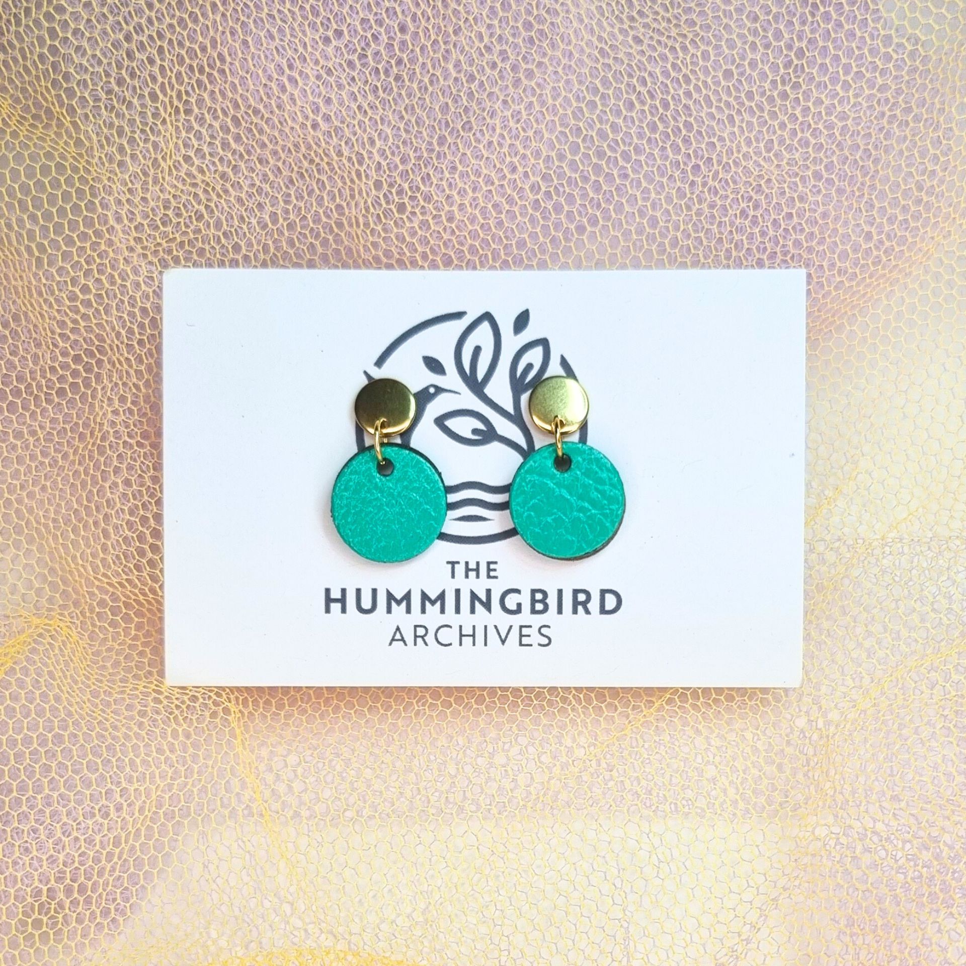 Turquoise Mini Circle Earrings