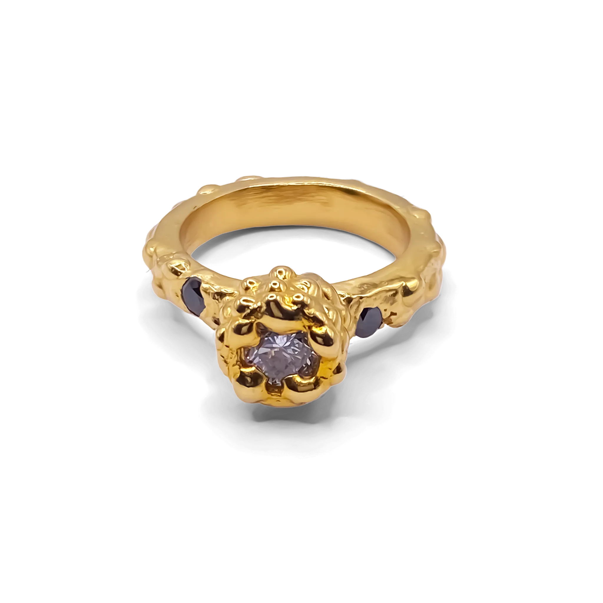 Orbit Ring in 18ct gold vermeil, back view