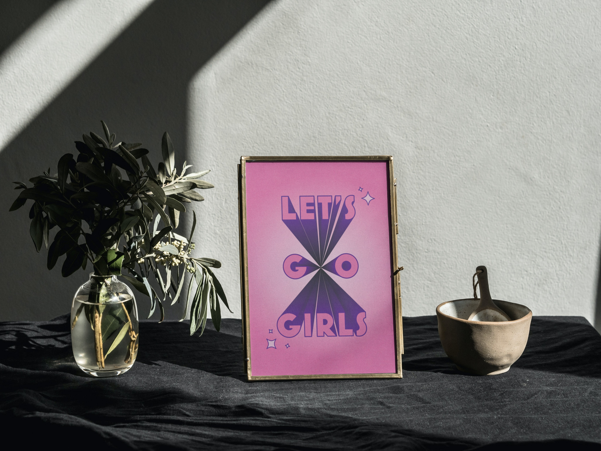Let's Go Girls Retro Print