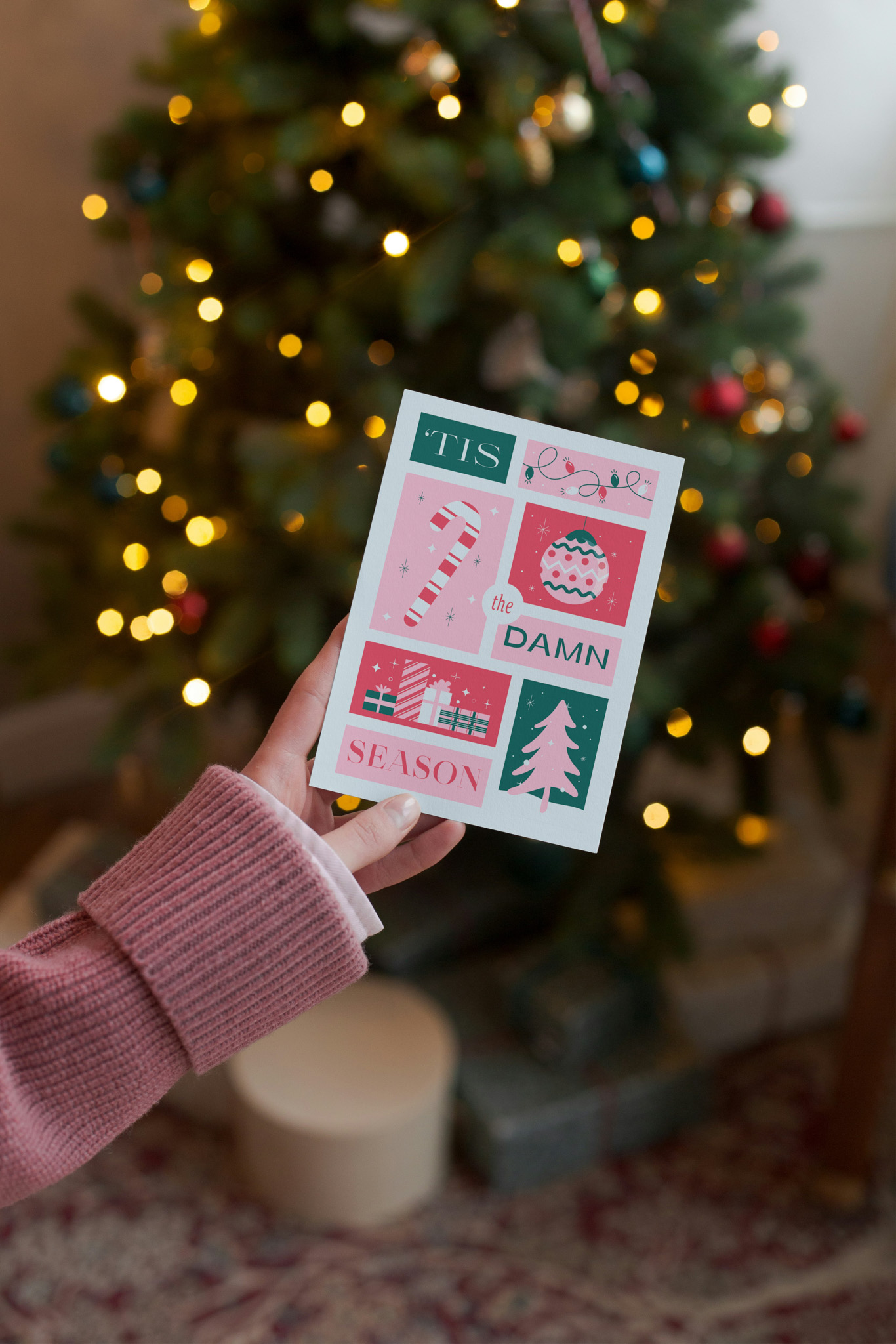 'Tis the Damn Season Retro Christmas Card