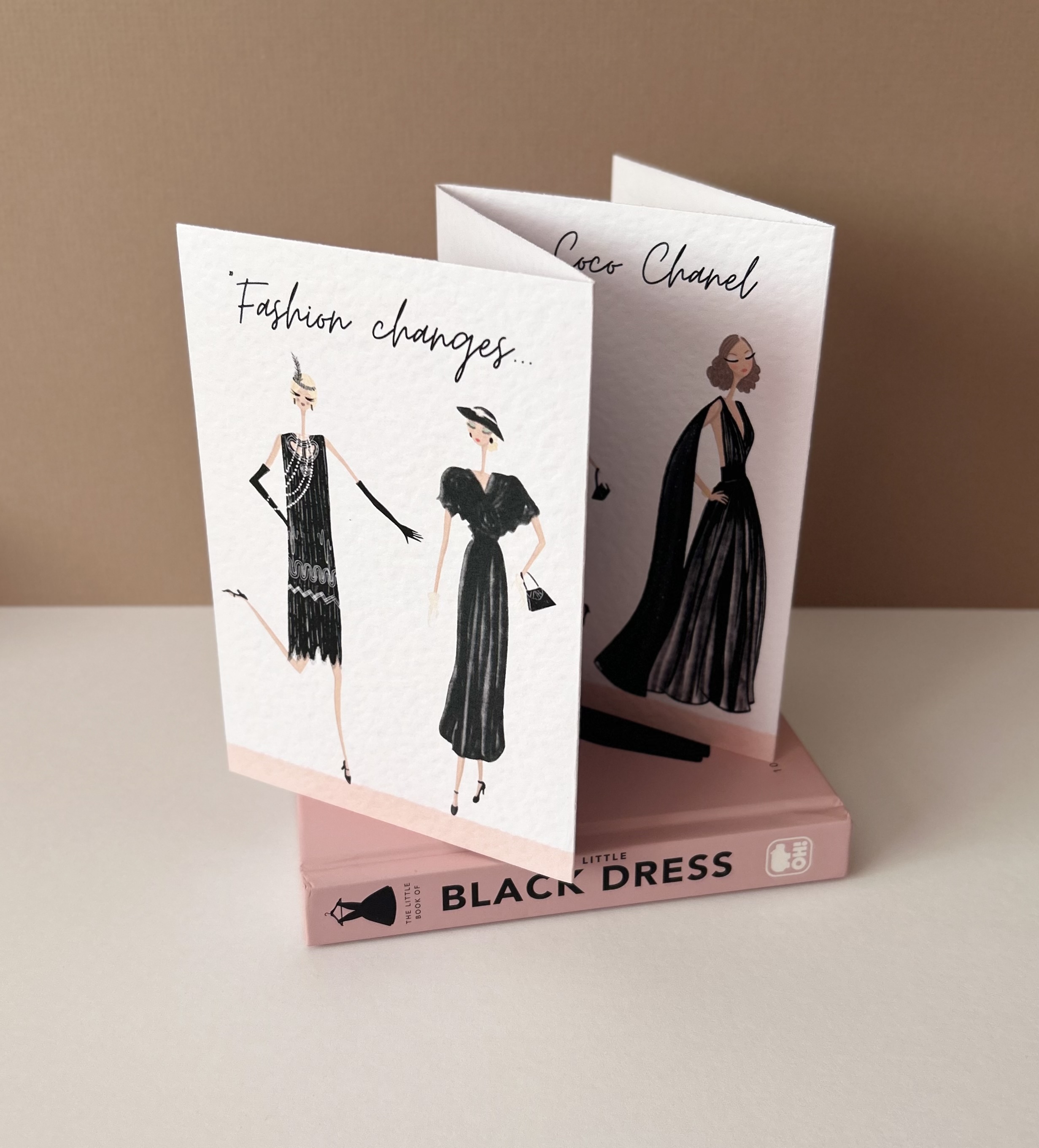 Handmade Concertina Greeting Card- Evolution Of The Little Black Dress