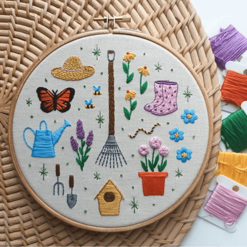 DIY embroidery kit for beginners - Flower garden