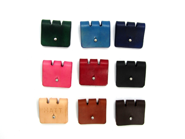 Personalised handmade Leather Cable Organizer