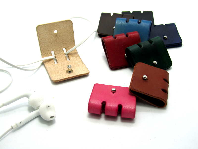 Personalised handmade Leather Cable Organizer