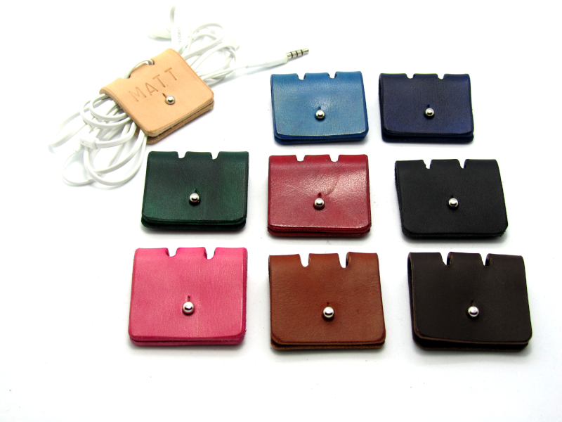 Personalised handmade Leather Cable Organizer