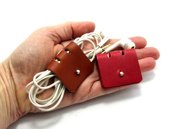 Personalised handmade Leather Cable Organizer