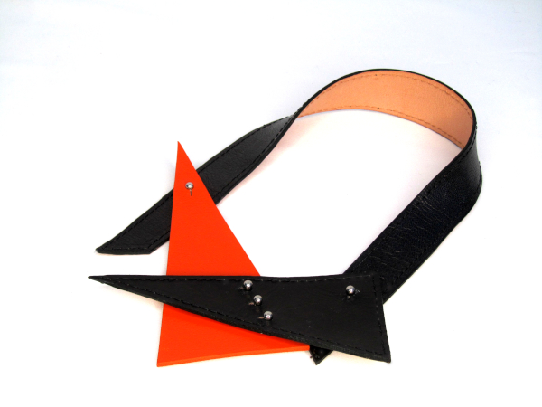 Geometric Upcycled Leather Bib Necklace
