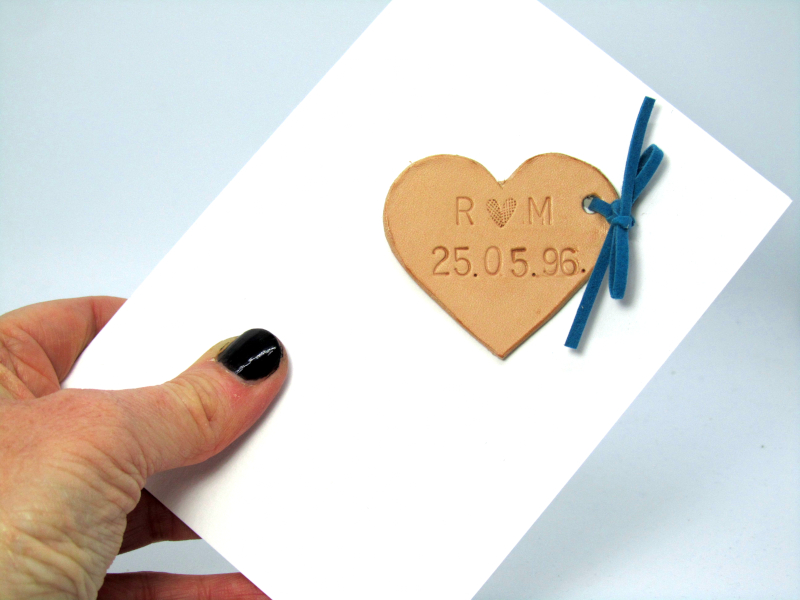Personalised handmade Leather Anniversary Card, 3rd Anniversary gift
