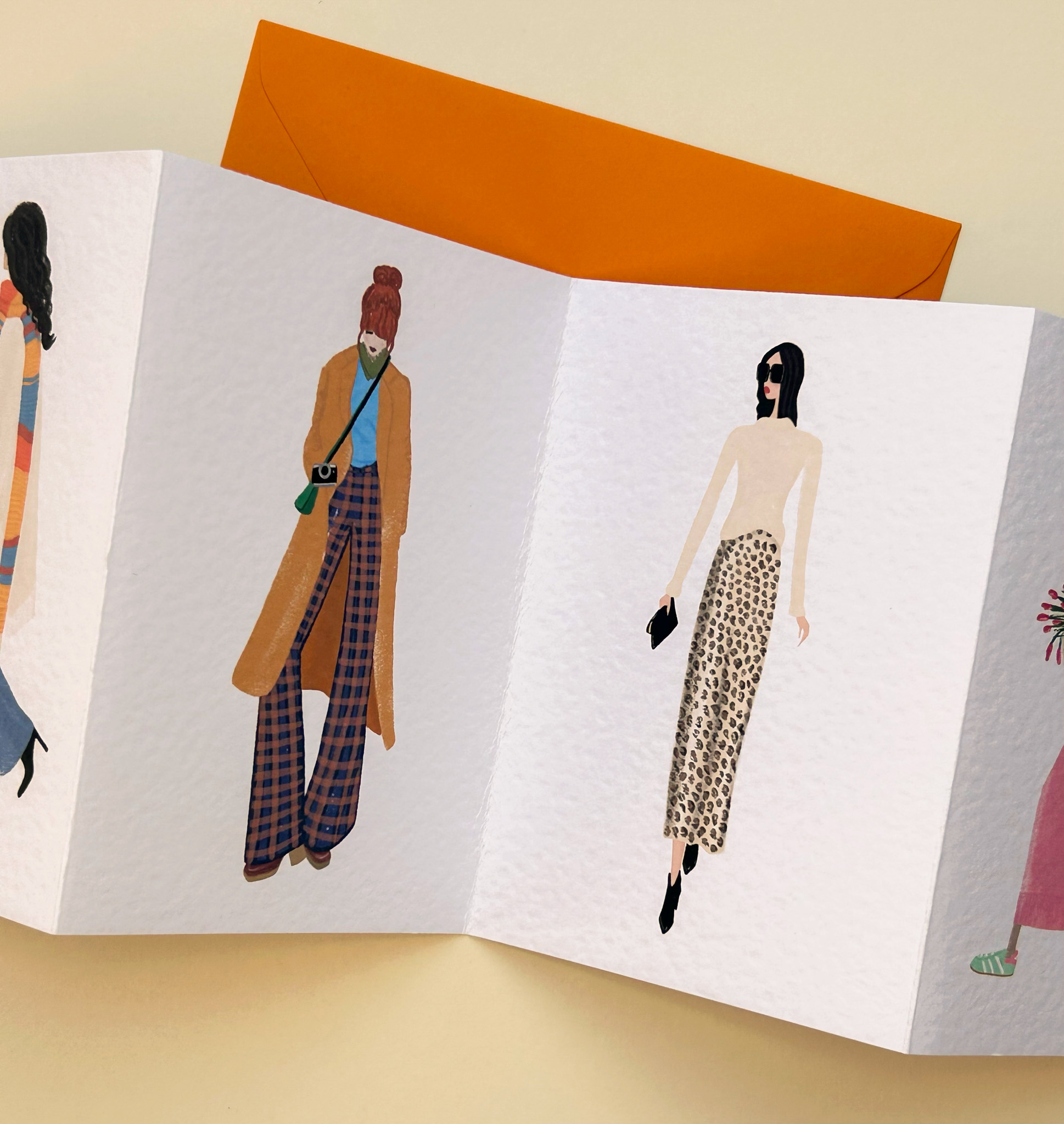 Handmade Concertina Greeting Card - Warm and Stylish