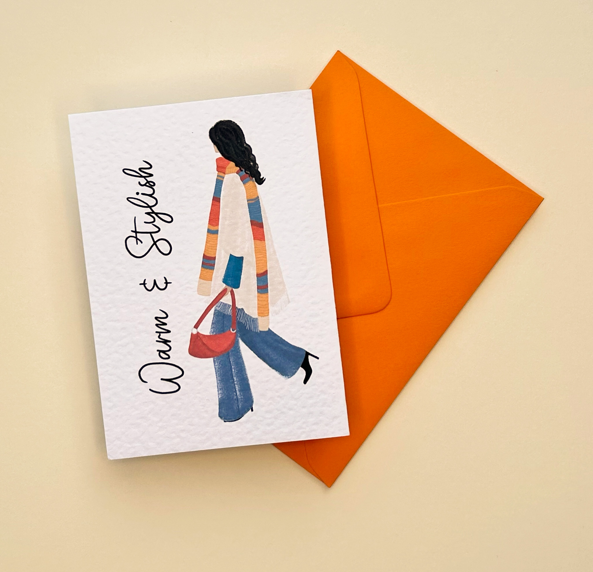 Handmade Concertina Greeting Card - Warm and Stylish