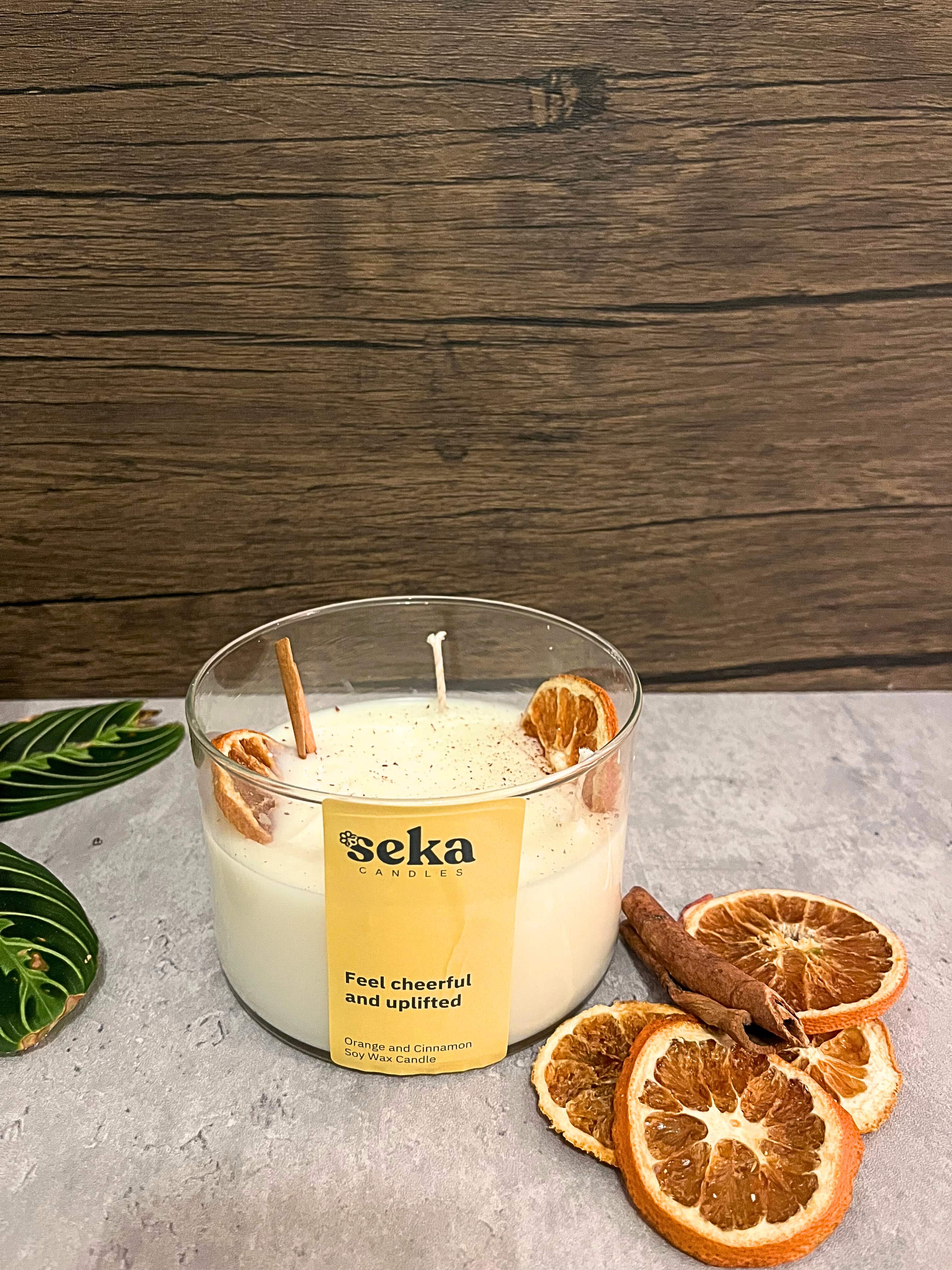 Orange and Cinnamon Soy Wax Candle