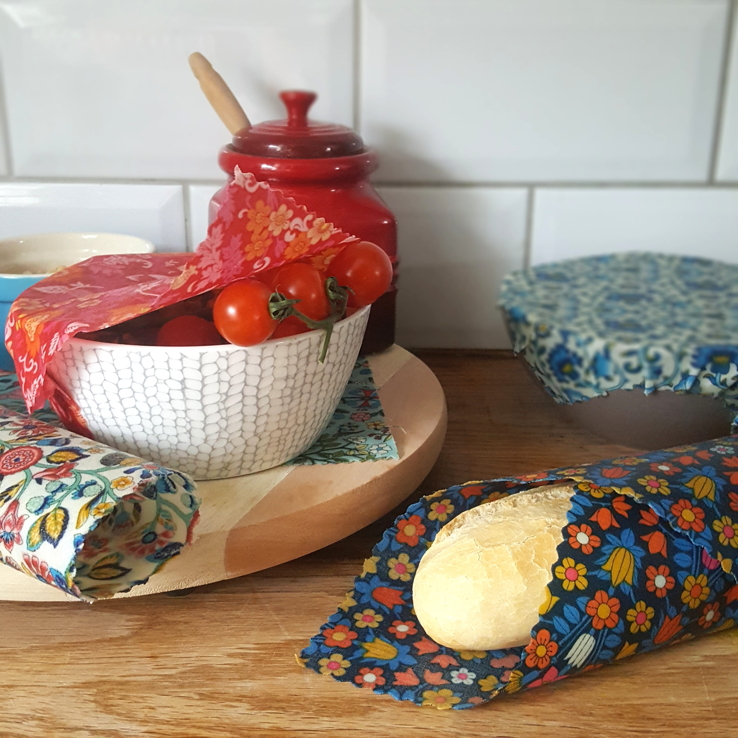 Beeswax Food Wraps | Set of 3 | Made with Liberty Fabric