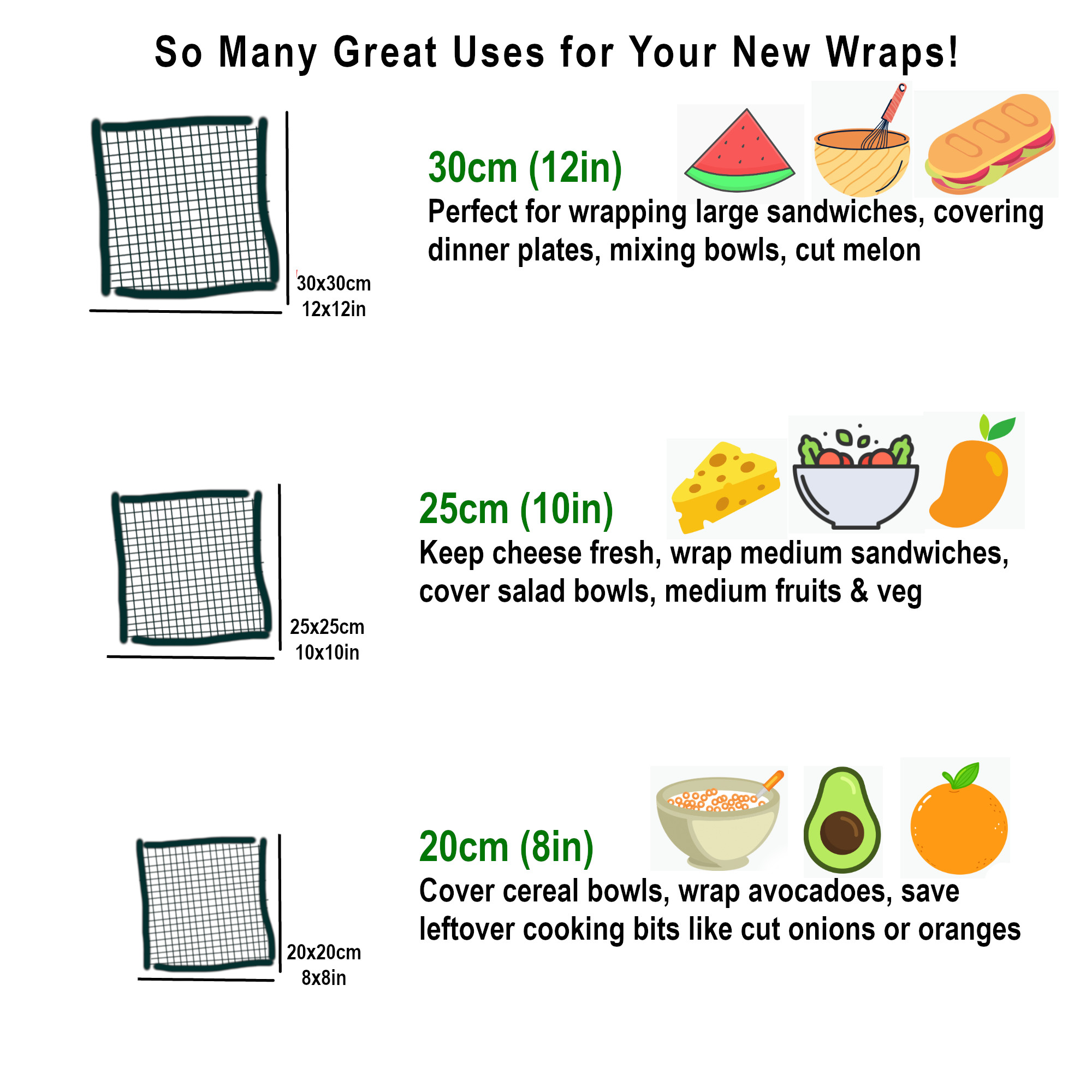 Beeswax Food Wraps | Set of 3 | Garden