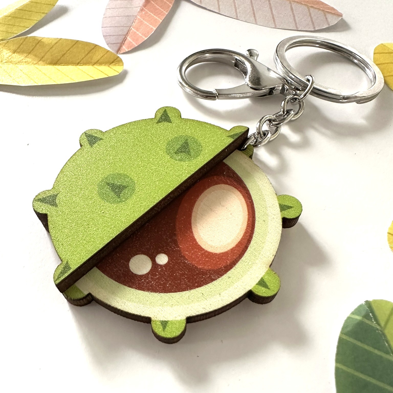 Wooden Conker Keychain
