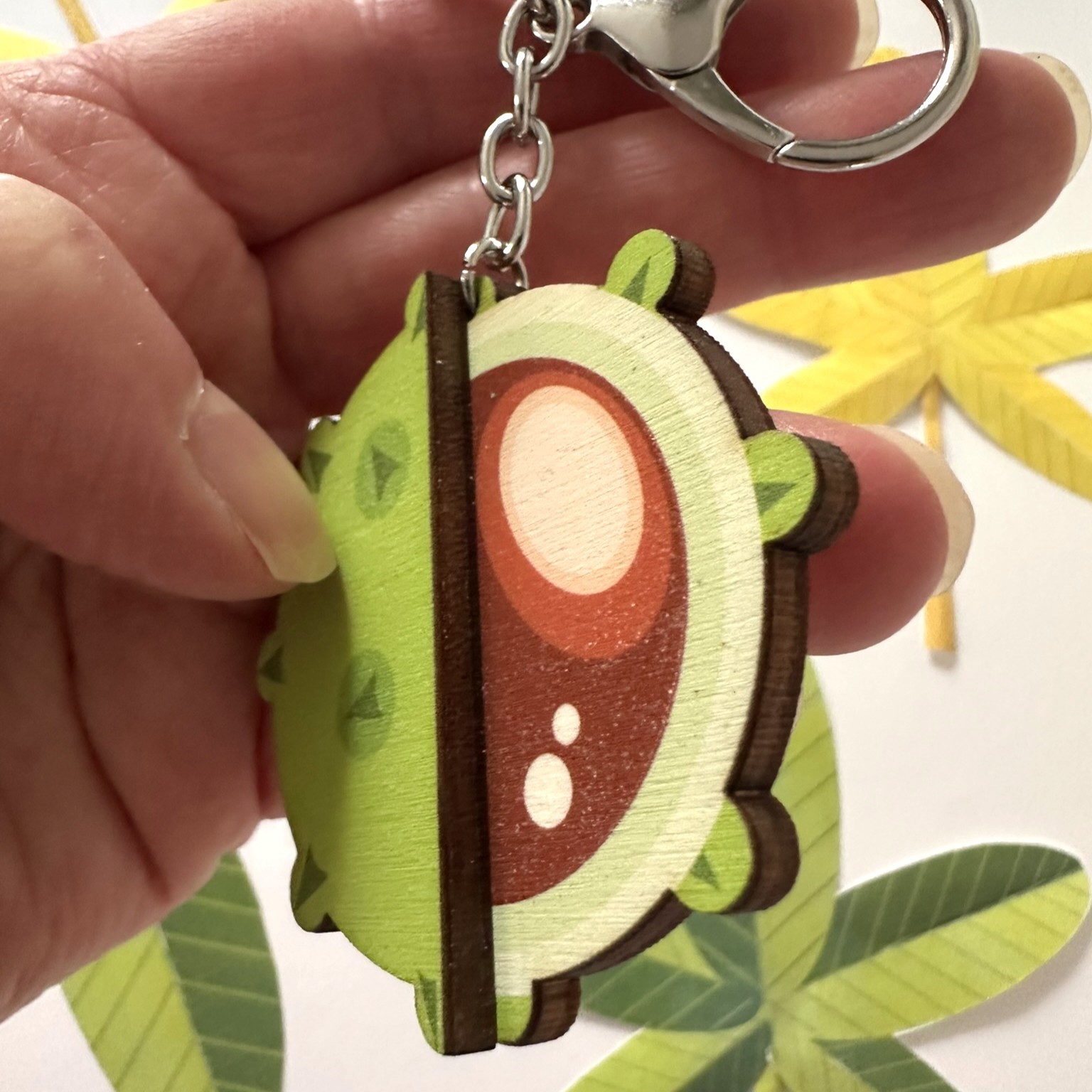Wooden Conker Keychain