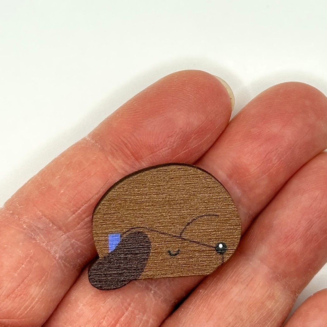 Dachshund Wooden Pin Badge